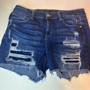Judy Blue Women's Distressed Denim Shorts - Blue